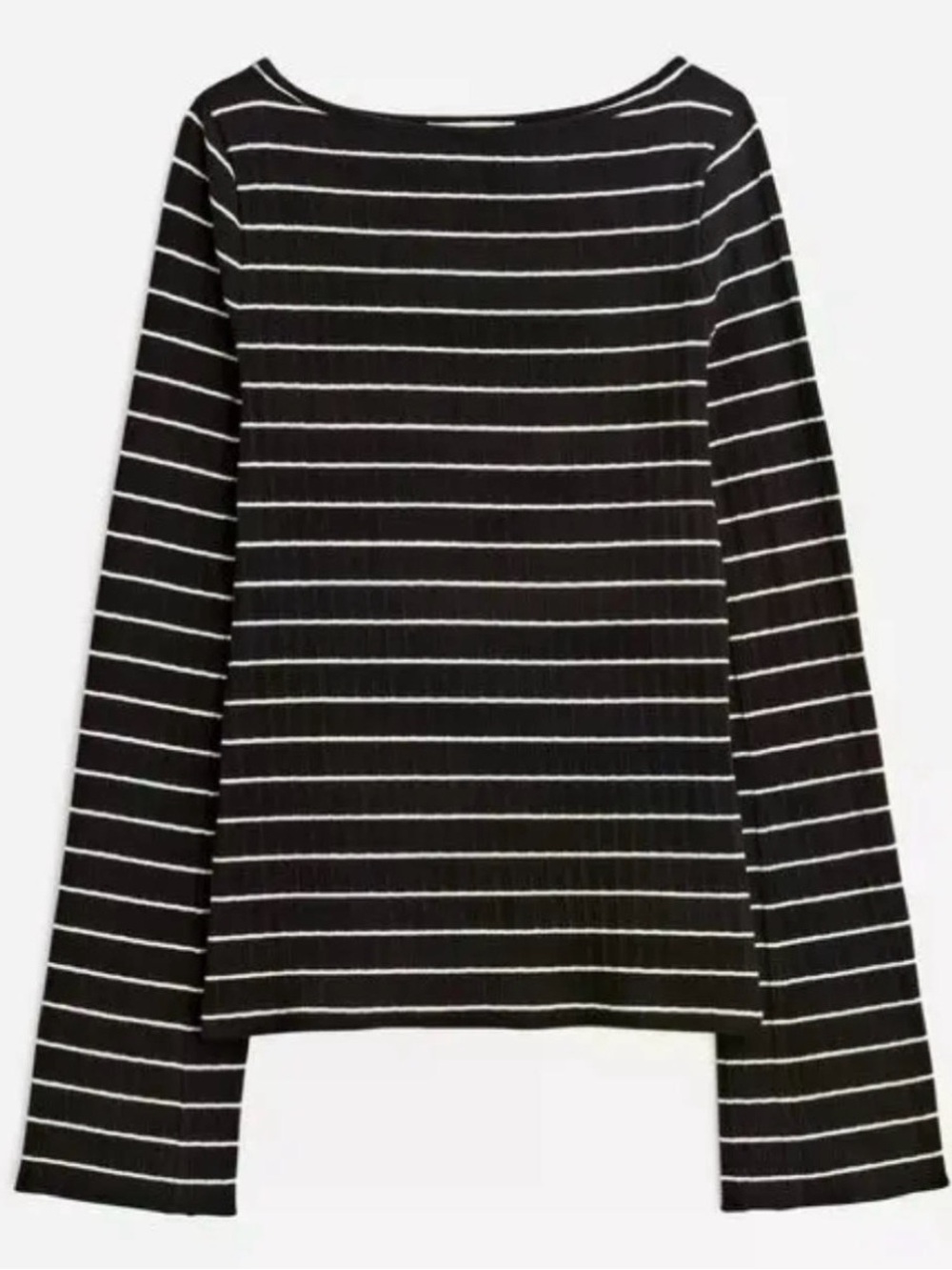 Madewell Long sleeve ribbed boatneck top in stripe